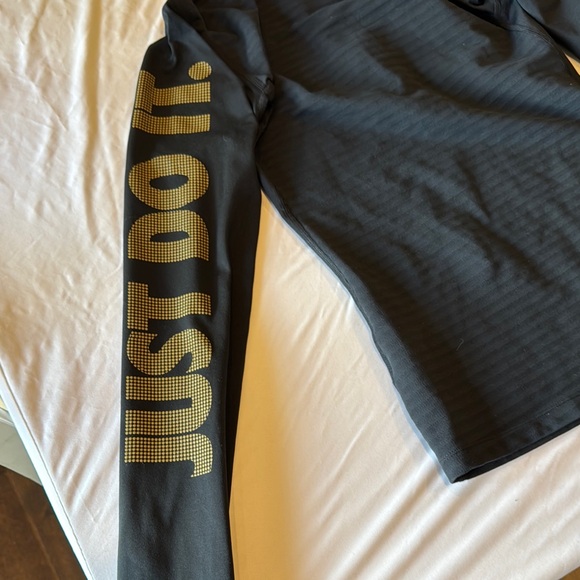 Nike Black Long Sleeve Tee with Gold Accents - Picture 4 of 5